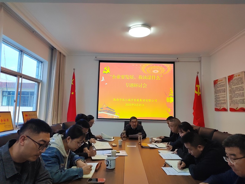 【“三抓三促”行動(dòng)進(jìn)行時(shí)】市龍江城鄉(xiāng)集團(tuán)開(kāi)展“隴南要發(fā)展，我該謀什么”——圍繞“加快集團(tuán)公司高質(zhì)量發(fā)展，我該謀什么”專(zhuān)題研討